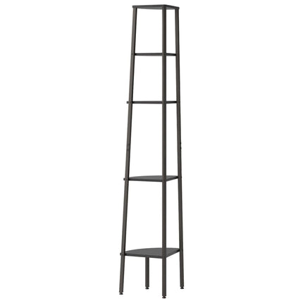 Hörnhylla 5 hyllplan svart 45,5x31,5x180 cm
