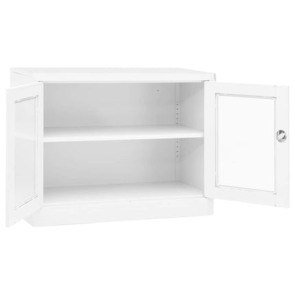 Dokumentskåp vit 90x40x70 cm stål
