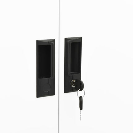 Dokumentskåp vit 90x40x180 cm stål