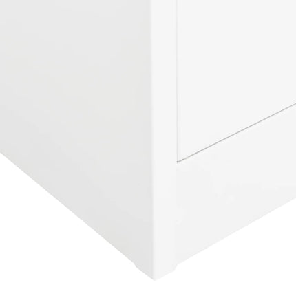 Dokumentskåp vit 90x40x180 cm stål