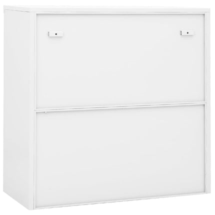 Dokumentskåp med skjutdörr vit 90x40x90 cm stål
