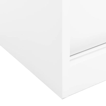 Dokumentskåp med skjutdörr vit 90x40x90 cm stål