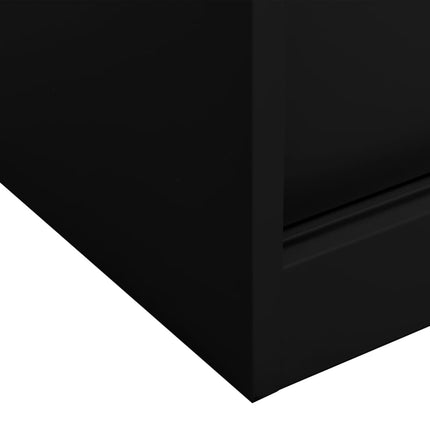 Dokumentskåp med skjutdörr svart 90x40x90 cm stål