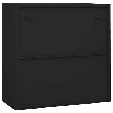 Dokumentskåp med skjutdörr antracit 90x40x90 cm stål