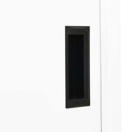 Dokumentskåp med skjutdörr vit 90x40x180 cm stål