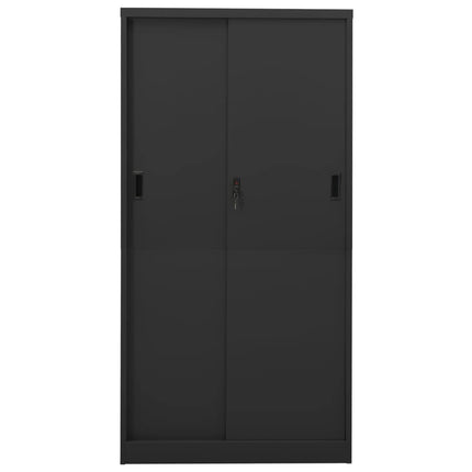 Dokumentskåp med skjutdörr antracit 90x40x180 cm stål