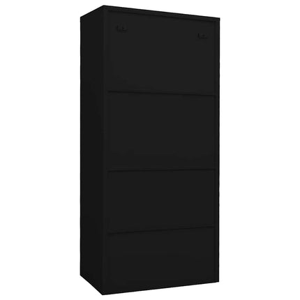 Garderob svart 80x50x180 cm stål