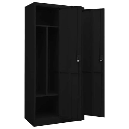 Garderob svart 80x50x180 cm stål