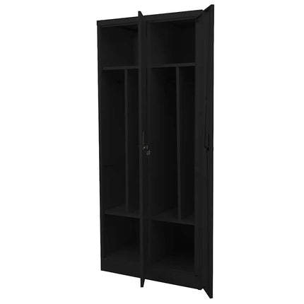 Garderob svart 80x50x180 cm stål