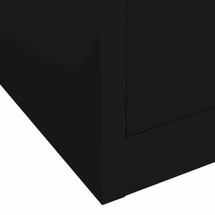 Garderob svart 80x50x180 cm stål