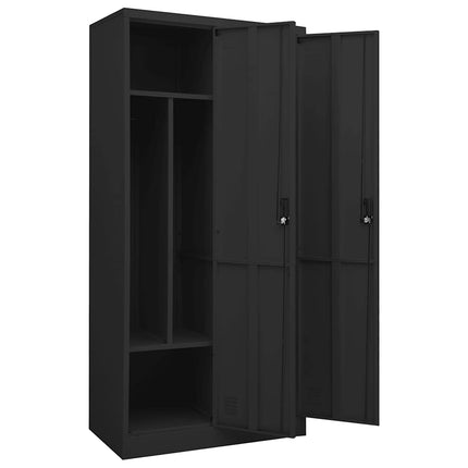 Garderob antracit 80x50x180 cm stål