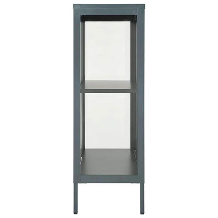 Skänk antracit 75x35x105 cm stål och glas