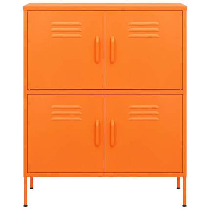 Förvaringsskåp orange 80x35x101,5 cm stål