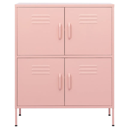 Förvaringsskåp rosa 80x35x101,5 cm stål