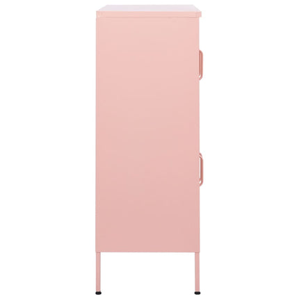 Förvaringsskåp rosa 80x35x101,5 cm stål