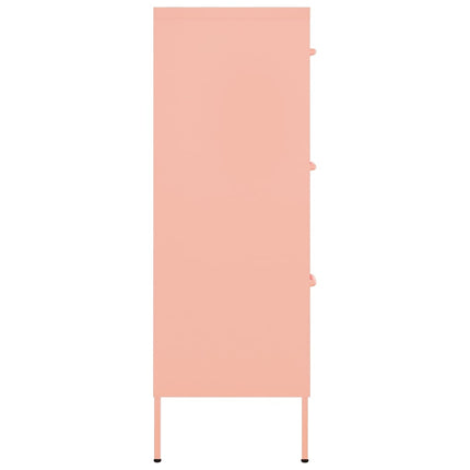 Byrå rosa 80x35x101,5 cm stål