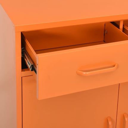 Förvaringsskåp orange 80x35x101,5 cm stål