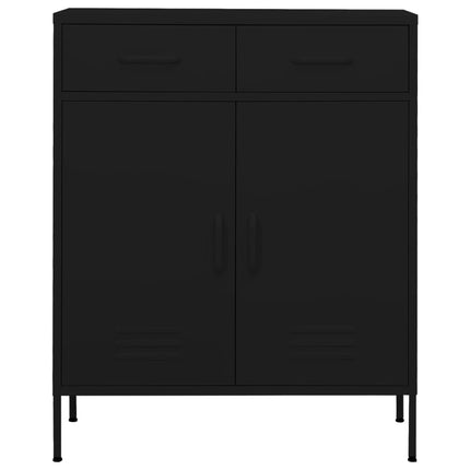 Förvaringsskåp svart 80x35x101,5 cm stål