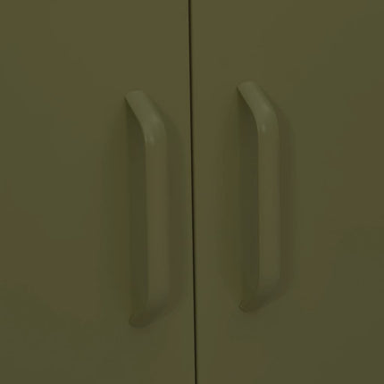 Förvaringsskåp olivgrön 80x35x101,5 cm stål