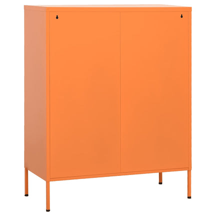 Förvaringsskåp orange 80x35x101,5 cm stål