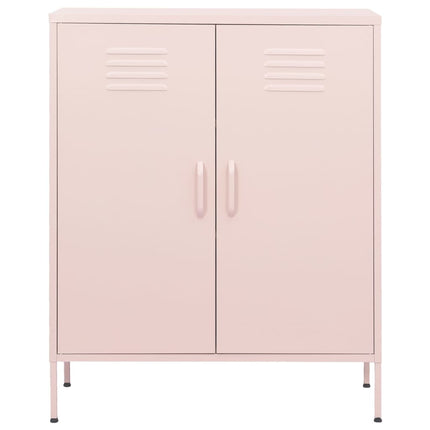 Förvaringsskåp rosa 80x35x101,5 cm stål
