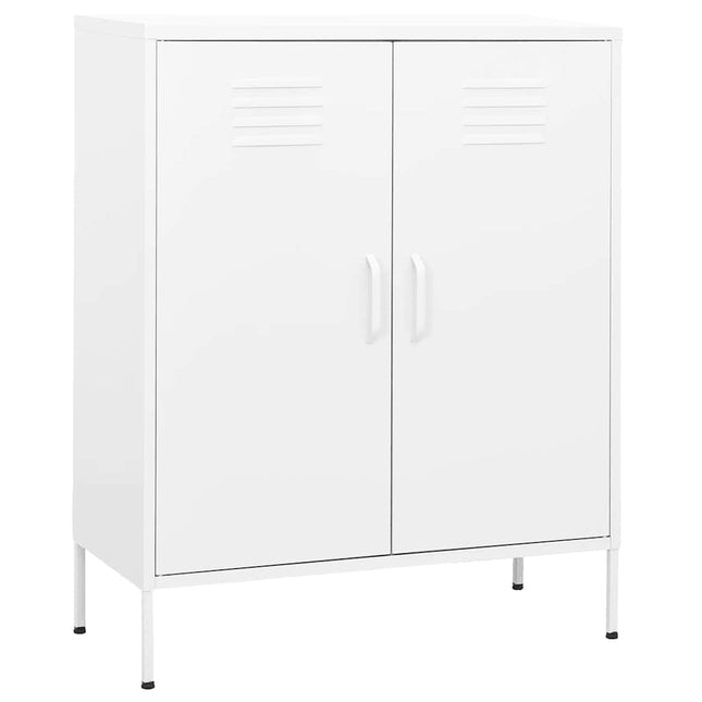 Förvaringsskåp vit 80x35x101,5 cm stål