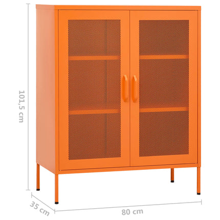 Förvaringsskåp orange 80x35x101,5 cm stål