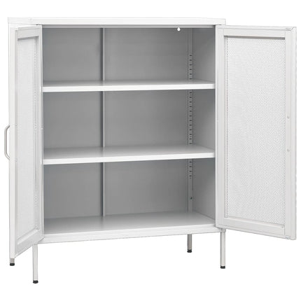 Förvaringsskåp vit 80x35x101,5 cm stål