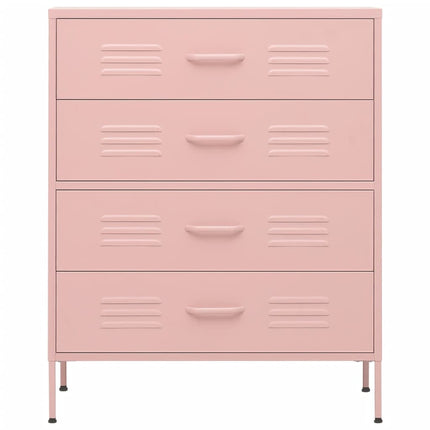 Byrå rosa 80x35x101,5 cm stål