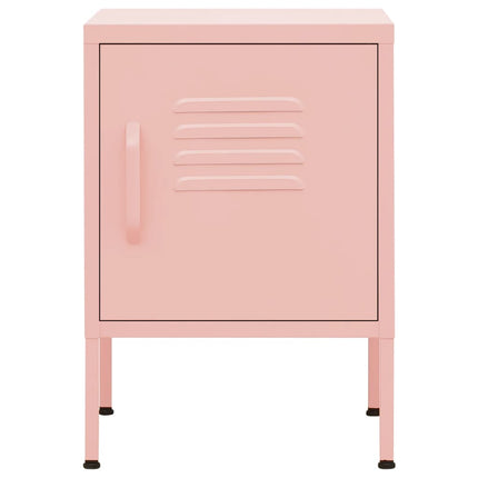 Nattduksbord rosa 35x35x51 cm stål