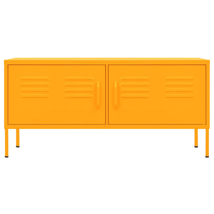 Tv-bänk senapsgul 105x35x50 cm stål