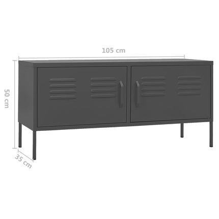 Tv-bänk antracit 105x35x50 cm stål