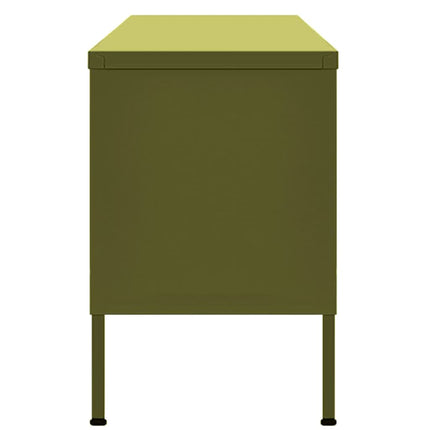 Tv-bänk olivgrön 105x35x50 cm stål