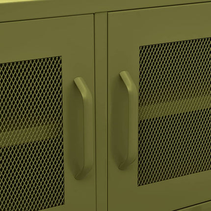 Tv-bänk olivgrön 105x35x50 cm stål