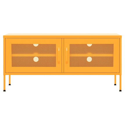 Tv-bänk senapsgul 105x35x50 cm stål