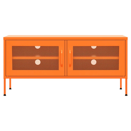 Tv-bänk orange 105x35x50 cm stål