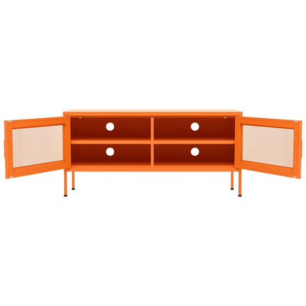 Tv-bänk orange 105x35x50 cm stål