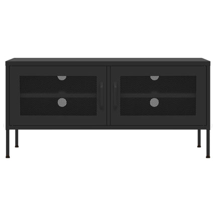 Tv-bänk svart 105x35x50 cm stål