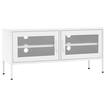 Tv-bänk vit 105x35x50 cm stål