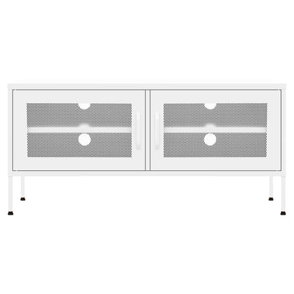 Tv-bänk vit 105x35x50 cm stål