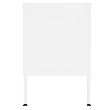 Tv-bänk vit 105x35x50 cm stål