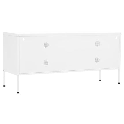 Tv-bänk vit 105x35x50 cm stål