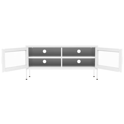 Tv-bänk vit 105x35x50 cm stål