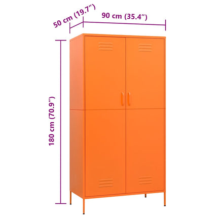 Garderob 90x50x180 cm Orange stål