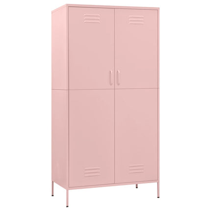 Garderob 90x50x180 cm rosa stål