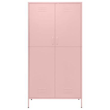 Garderob 90x50x180 cm rosa stål