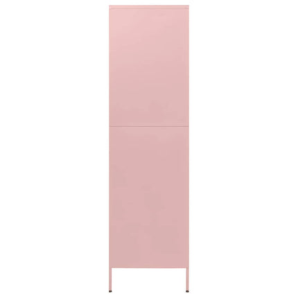 Garderob 90x50x180 cm rosa stål