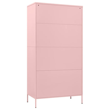 Garderob 90x50x180 cm rosa stål