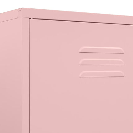 Garderob 90x50x180 cm rosa stål