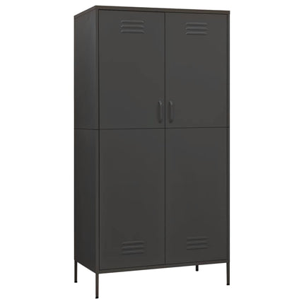 garderob antracit 90x50x180 cm stål